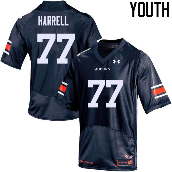 Youth Auburn Tigers #77 Marquel Harrell College Football Jerseys Sale-Navy